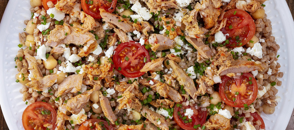 Warm tuna salad with giant couscous and chickpeas – John West Ireland