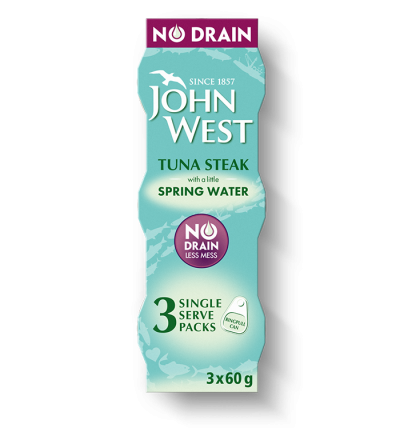 No Drain Tuna Steak With A Little Spring Water – 3 X 60G