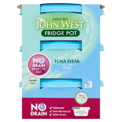 No Drain Fridge Pot Tuna Steak With A Little Brine – 3 X 110g No Drain Fridge Pot Tuna Steak With A Little Brine – 3 X 110g