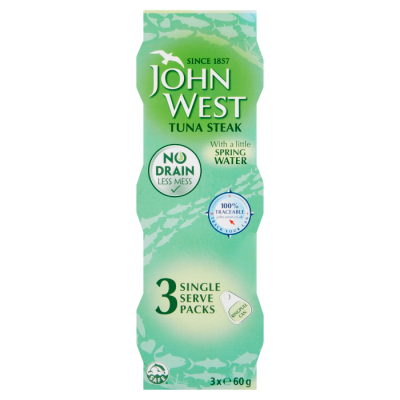 No Drain Tuna Steak With A Little Spring Water – 3 X 60G