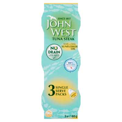 No Drain Tuna Steak With A Little Sunflower Oil – 3 X 60G