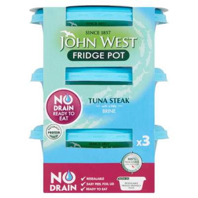 No Drain Fridge Pot Tuna Steak With A Little Brine – 3 X 110g No Drain Fridge Pot Tuna Steak With A Little Brine – 3 X 110g