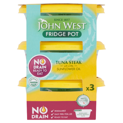 No Drain Fridge Pot Tuna Steak With A Little Sunflower Oil – 3 X 110g No Drain Fridge Pot Tuna Steak With A Little Sunflower Oil – 3 X 110g