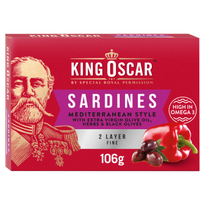King Oscar Sardines Mediterranean Style 106g King Oscar Sardines Mediterranean Style 106g